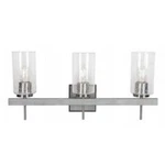 Luminance 3-LIGHT Halston Vanity Timber Grey /bright Satin Nickel F16203-81. Fixed Price $59.99.