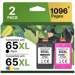 Ink Cartridges High-yield 65XL, 1 Black Tri-color. Fixed Price $57.38.
