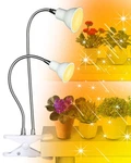 Dommia Led Grow Light For Potted Plants, Dual Head Desk Clamp Swivel 360. Fixed Price $24.17.