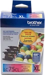New Genuine Brother LC75XL Cyan Magenta Yellow 3PK Ink Cartridges. Fixed Price $24.99.