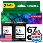 67XL 2827E Ink Cartridges Black 2-PACK High Yield Replacement For Hp. Fixed Price $60.71.