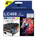 Lituhorse LC406 Ink Cartridges 4-PACK For Brother MFC-J4335DW MFC-J4345DW. Fixed Price $78.14.