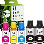 32XL Black Ink Bottle 31 Smart Tank 5101 6001 5000 7602 7301 Refill Compatib. Fixed Price $67.98.