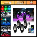 Rgbw Led Rock Lights - 4 Pods Multicolor Underglow Kit For Atv Utv Golf Cart Tru. Fixed Price $56.99.