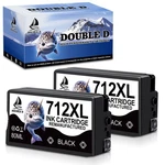 Double 712XL Black Ink Cartridges Replacement For Hp Bk Designje. Fixed Price $80.45.