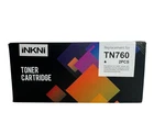 Inkni TN760 2-PK High Yield Black Toner Cartridge-nib-sealed Cartridges. Fixed Price $16.85.