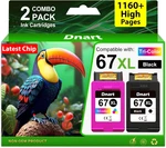 Ink Cartridges Replacement For HP67XL Black Color. Fixed Price $75.99.
